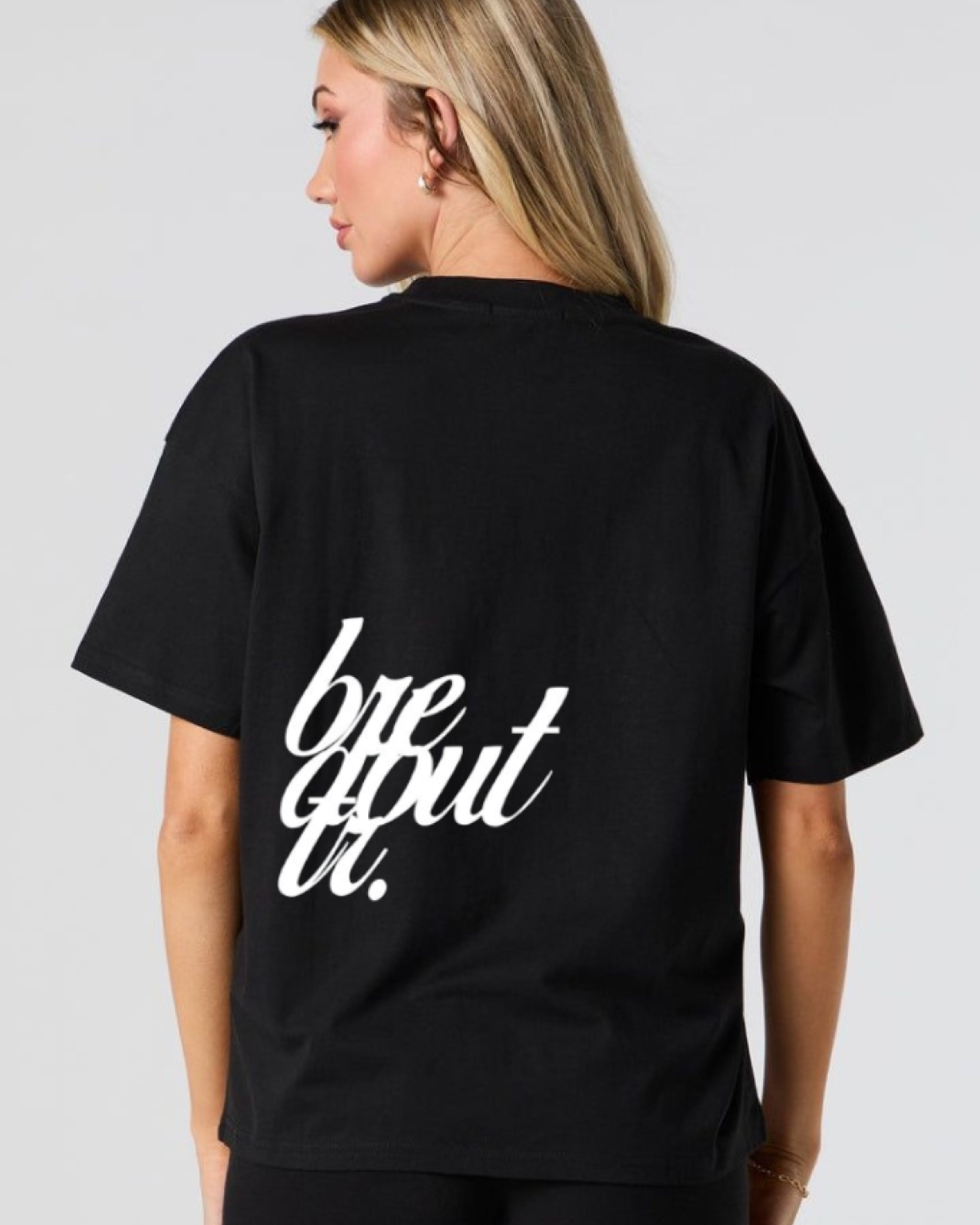Black Bredbuttr Enter Unisex Terry Oversized Tee