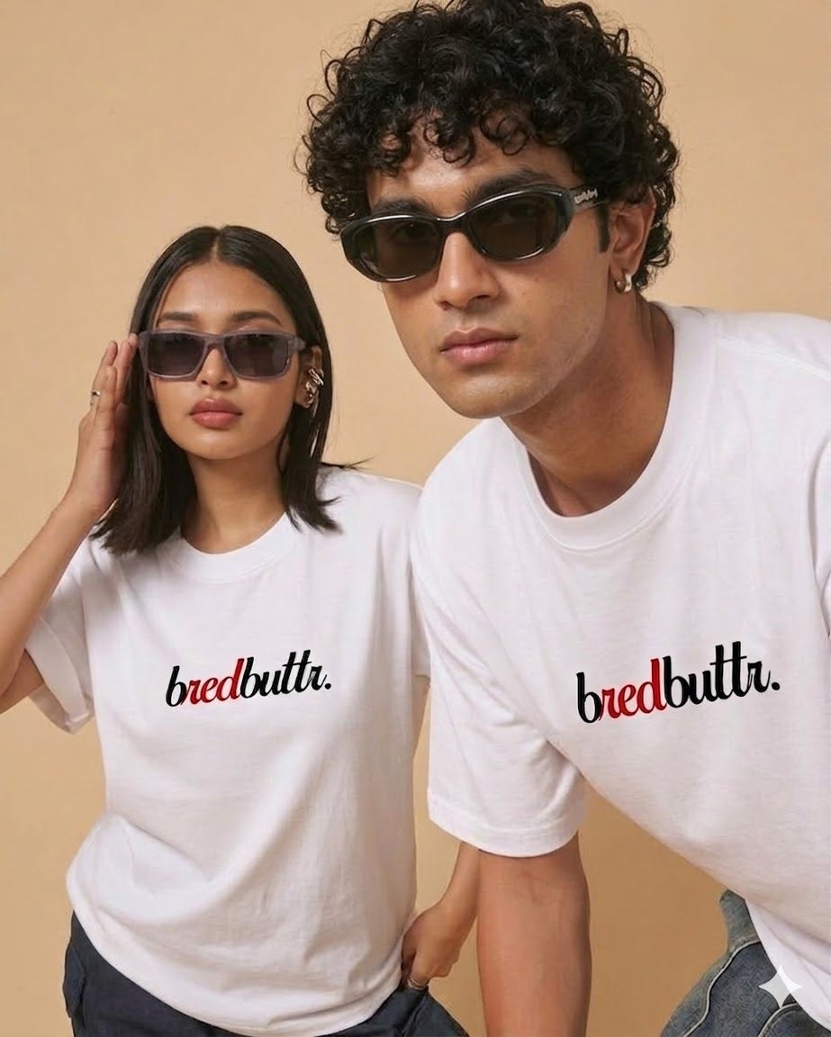 Basic White Bredbuttr Unisex Terry Oversized Tee