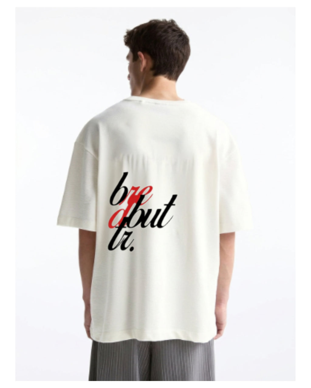 White Bredbuttr Enter Unisex Terry Oversized Tee