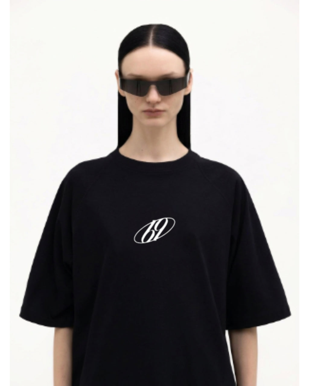 Black Embroidery Unisex Terry Oversized Tee