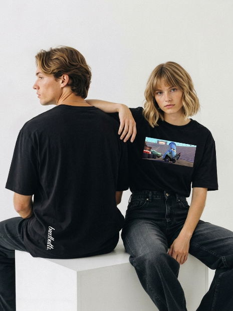 Cars Unisex Terry Black Oversized Tee