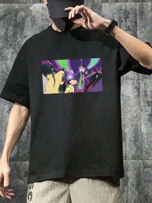 Shinchan Unisex Terry Black Oversized Tee