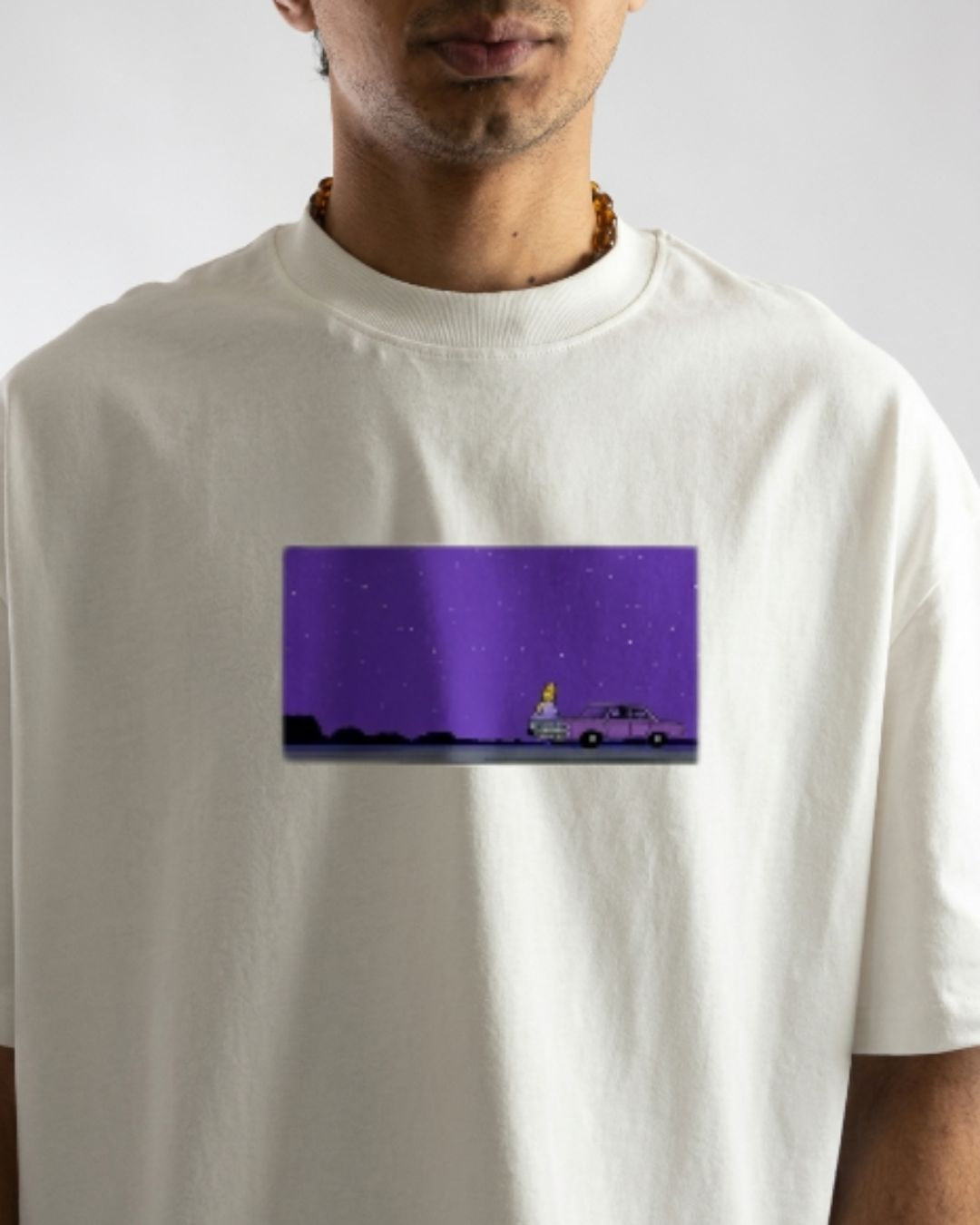 Simpson Unisex Terry White Oversized Tee